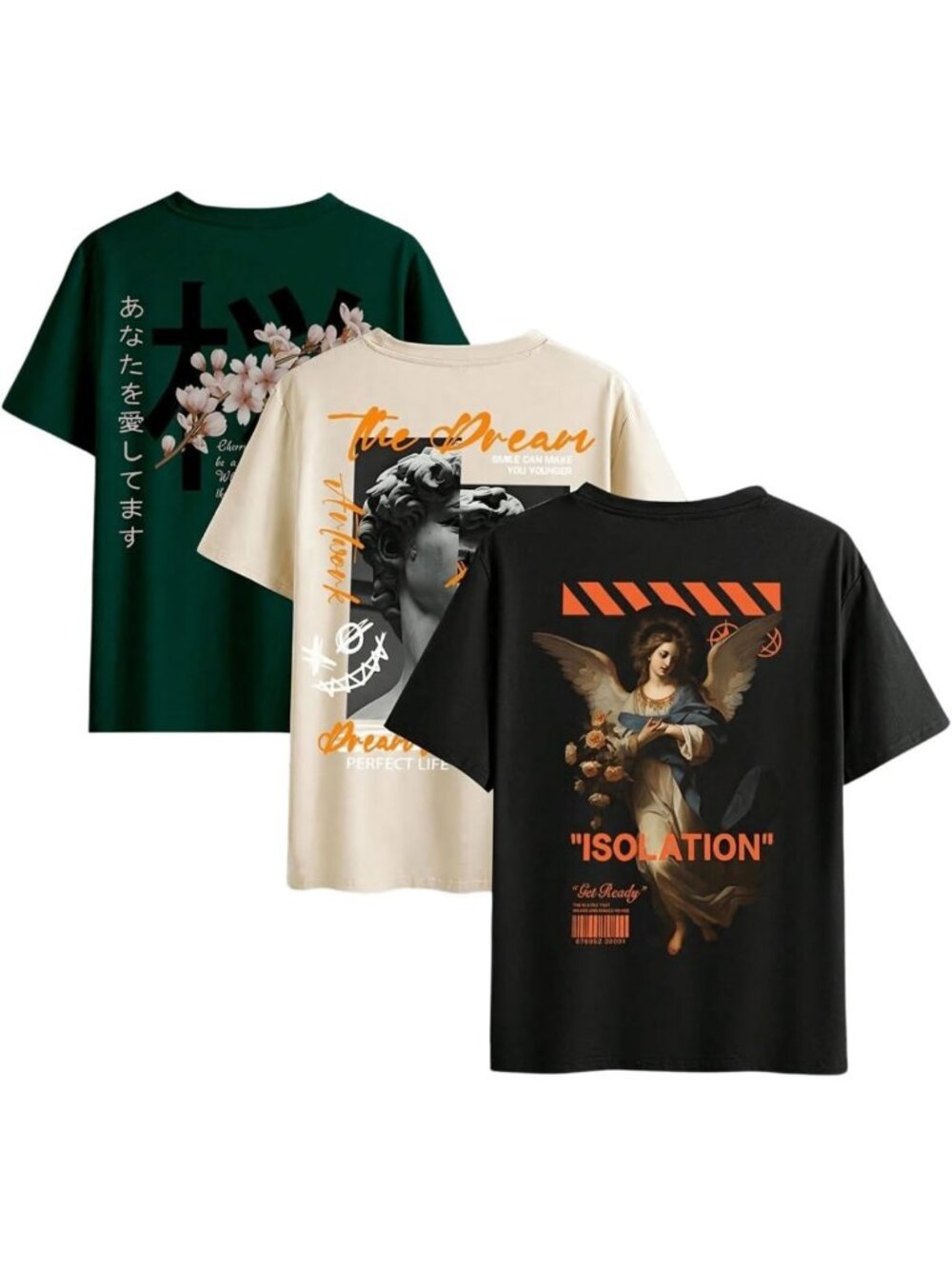 Vintage Graphic Tee Shirt 3-Pack for Men | Short Sleeve Casual T-Shirts